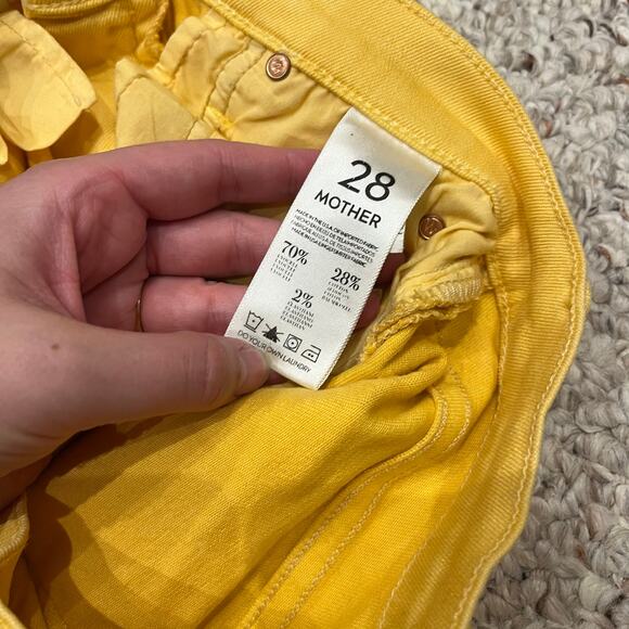 Mother The Runaway Pop Yellow Flare Jeans Sz 28 Casual Denim - Picture 6 of 11